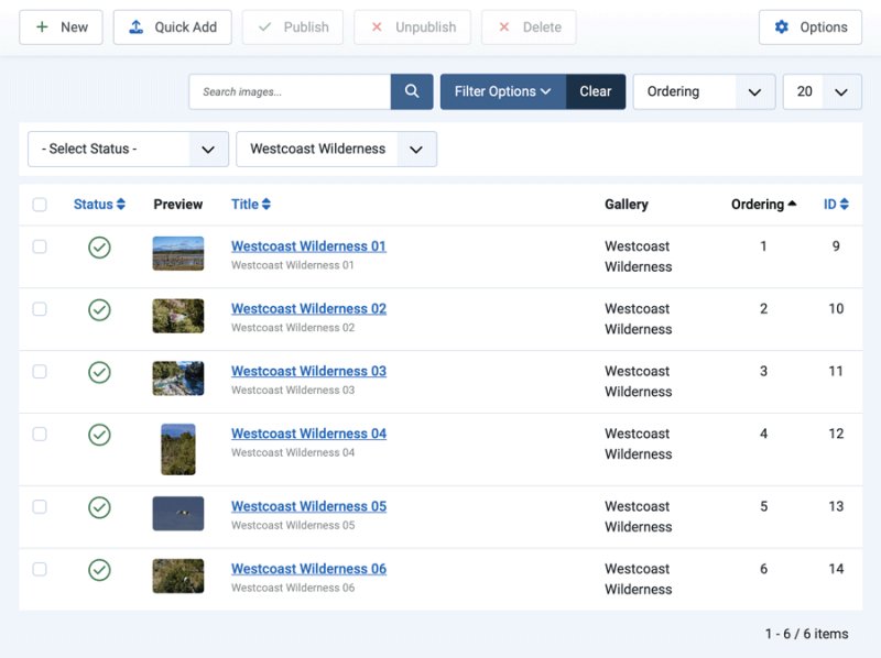 Image Manager (Admin List)
