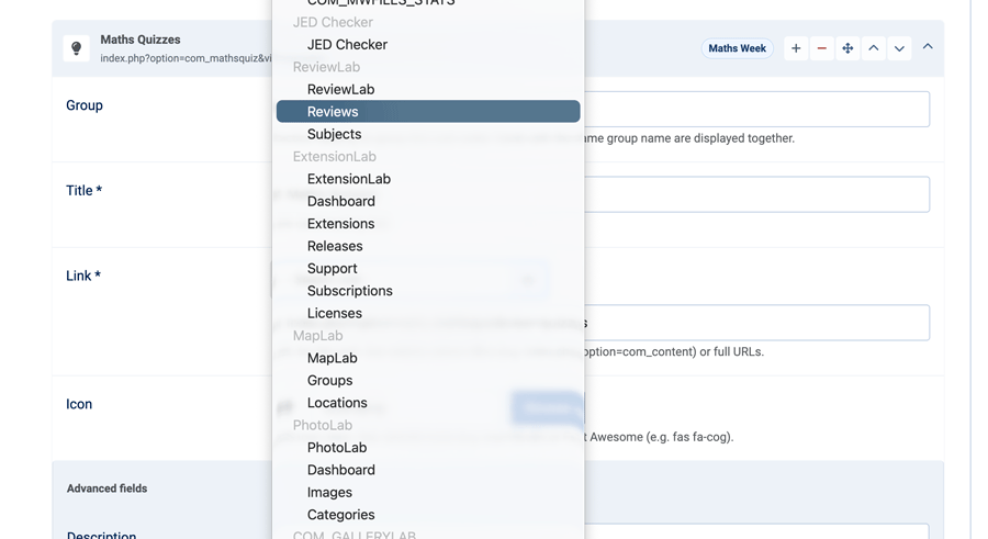 Component Link Selector