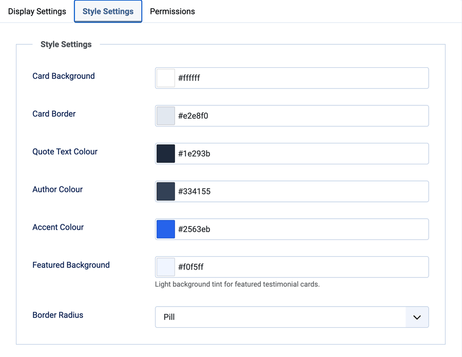 Style Settings (Admin)