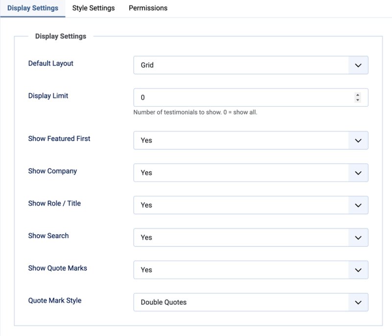 Display Settings (Admin)