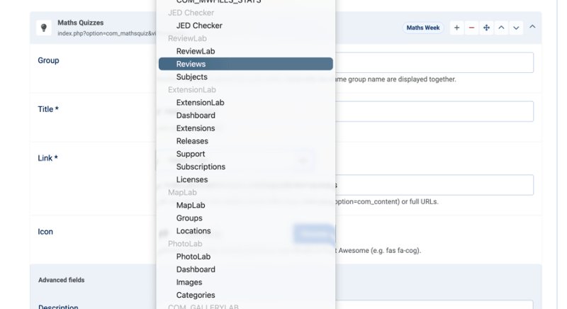 Component Link Selector